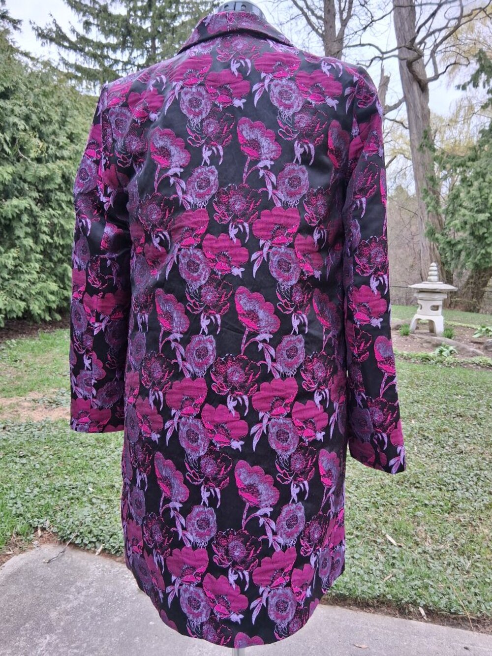 House of Harlow Revolve 1960  Women's Floral Open Blazer Jacket Pink & Black S/M - Picture 8 of 10